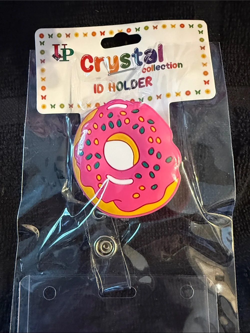 Pink Donut ID Holder Clip